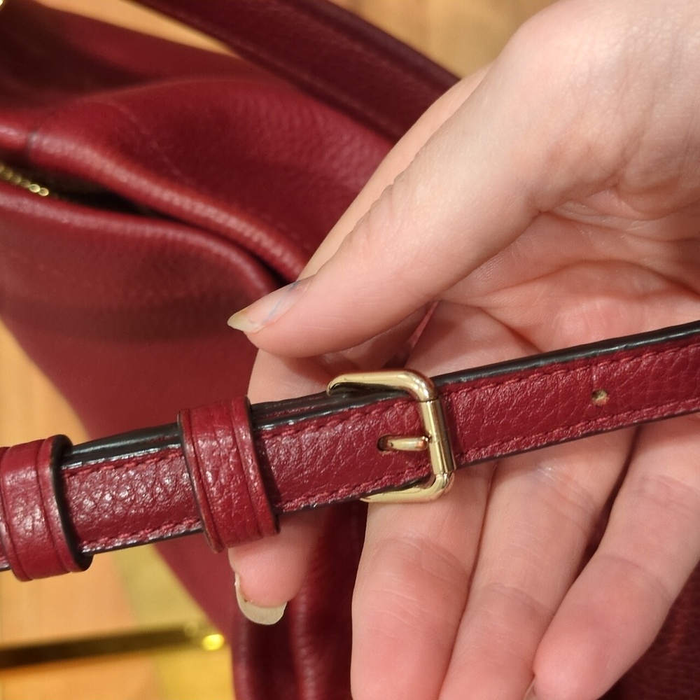 Coach GUC Red Burgundy Leather Hobo Shoulder Or Crossbody Bag Purse - Picture 14 of 16